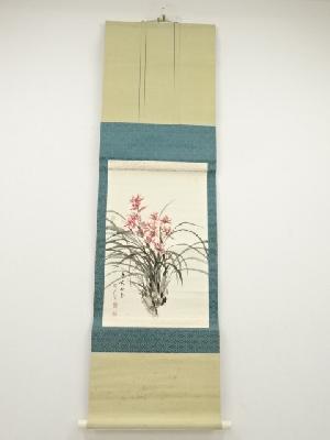 辛亥（1971年）　勝本正晃筆　洋蘭図　肉筆紙本掛軸（共箱）